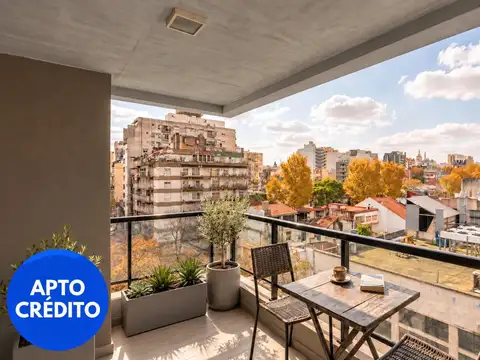 Culpina al 300 semipisos de 2 ambientes con balcon aterrazado y dos baños.