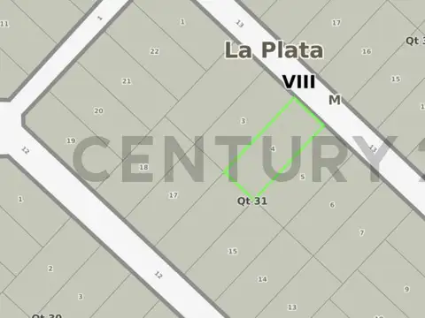 Terreno en Venta 20  mts Frente