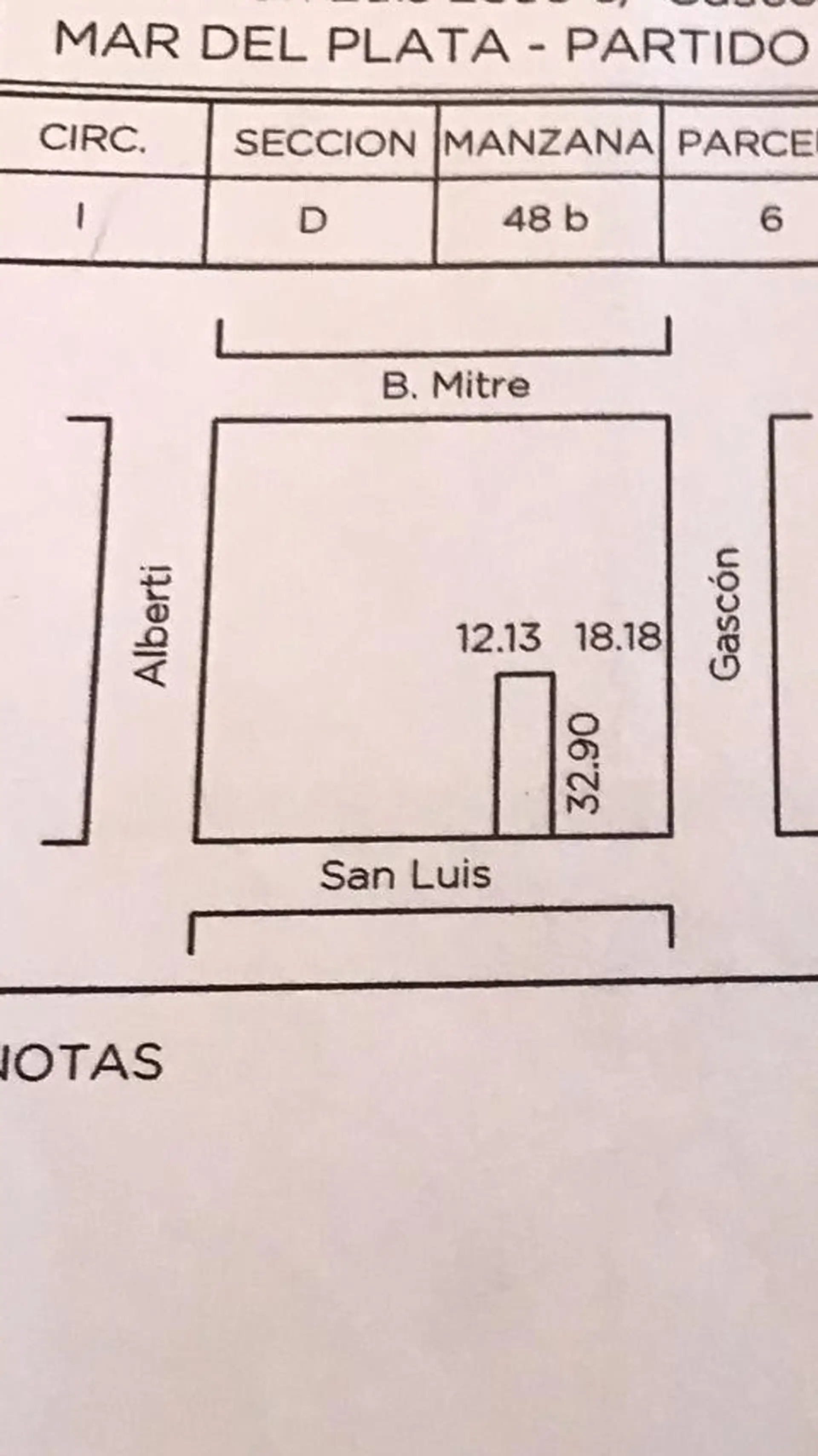 Terreno 399 m2 / San Luis 2500 , zona centro.