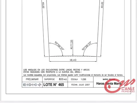 Terreno en Venta en Haras Santa María, USD 70.000