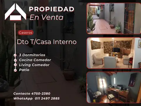 Departamento tipo casa  interno en venta en Caseros