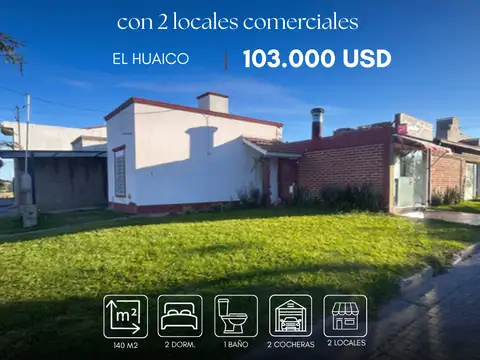 Casa en venta en El Huaico + 2 locales comerciales