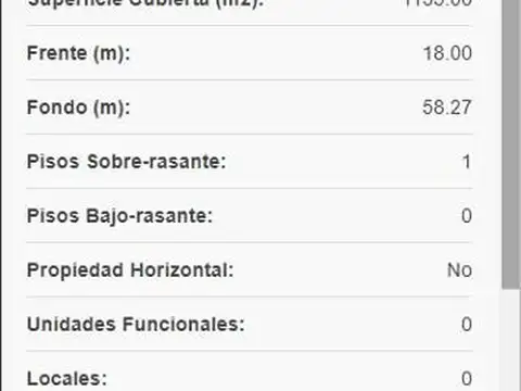 Terreno en Venta 18  mts Frente