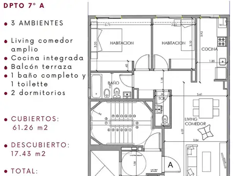 Departamento en Venta en Almagro, USD 175.000