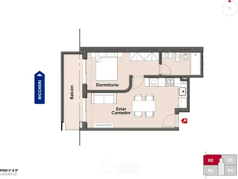 Departamento en Venta de 2 ambientes