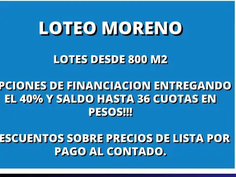 Terreno en venta en Moreno, El Molino, GBA Zona Oeste