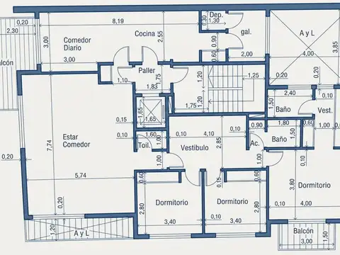 Departamento en Venta de 4 ambientes
