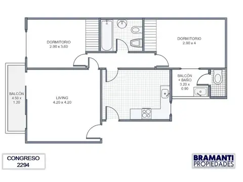 Departamento en Venta de 2 dormitorios