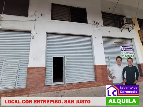 MUY BUEN LOCAL CON ENTREPISO EN ALQUILER. SOBRE ARIETA AL 2.600 EN SAN JUSTO