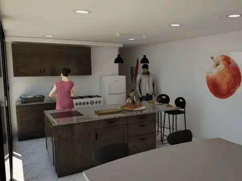 Departamento 2 ambientes con 1 baño