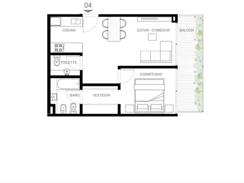 Departamento en Venta de 2 ambientes