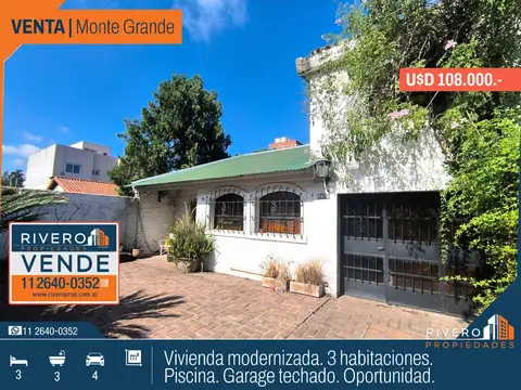 Venta Casa Monte Grande - Oportunidad - 3 Habitaciones - Piscina