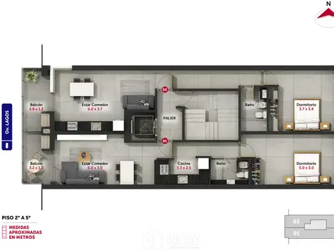 Departamento en Venta de 2 ambientes