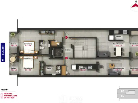 Departamento en Venta de 1 dormitorio