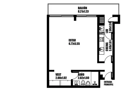 Departamento en Alquiler de 1 dormitorio