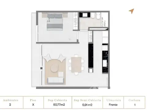 Departamento en Alquiler en San Isidro Vias / Rolon, USD 800