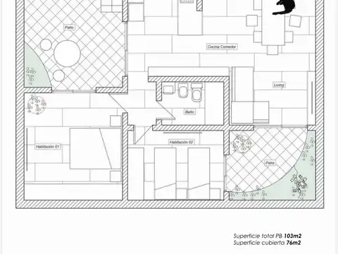 Depto Tipo Casa en Venta de 2 dormitorios