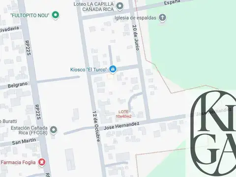 Terreno en Venta 40  mts Fondo