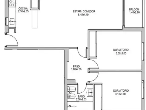 Departamento en Venta de 3 ambientes