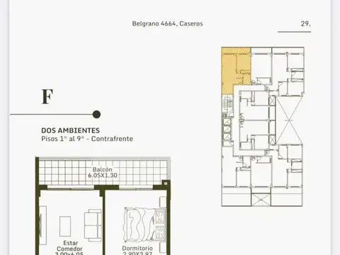 Departamento en Venta de 1 dormitorio