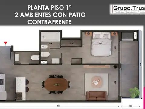 Departamento en Venta de 1 dormitorio