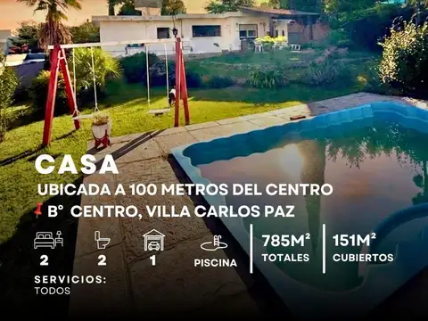 Venta Casa 2 Dormitorios Con Pileta A 100M Del Centro En La Quinta 1ra Sección - Villa Carlos Paz