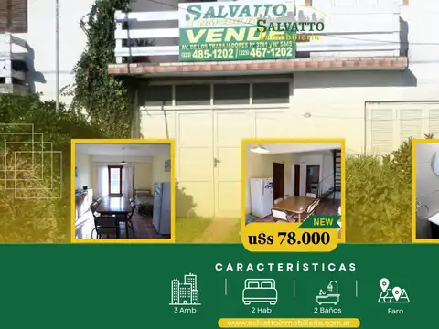 Dúplex 3 ambientes con garage y terraza en Faro Punta Mogotes