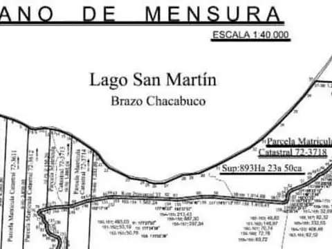 Campo en venta - 893 Hectáreas - Lago San Martín, Tres Lagos, Santa Cruz