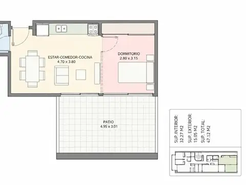 Departamento en Venta en Villa Crespo, USD 92.000