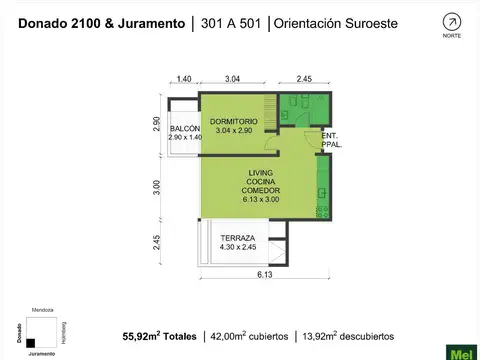 Donado 2100, Piso 3