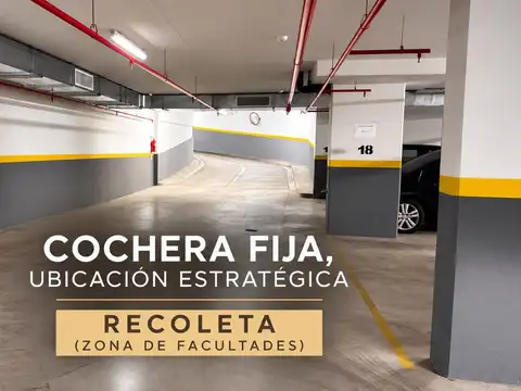 COCHERA GARAGE VENTA RECOLETA EXCELENTE UBICACION