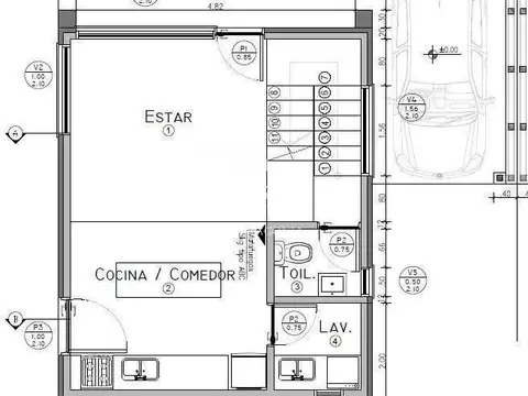 Casa 3 ambientes con 2 baños
