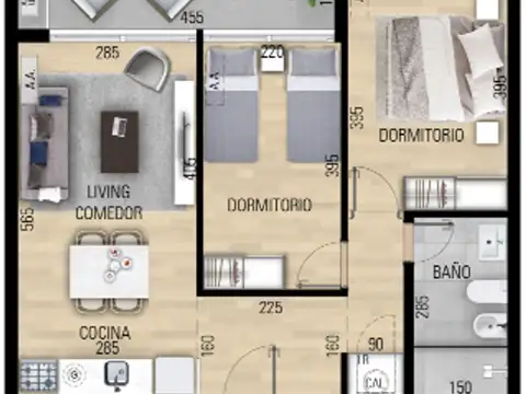 VENTA APARTAMENTO DOS DORMITORIO EN POZO EN PRADO