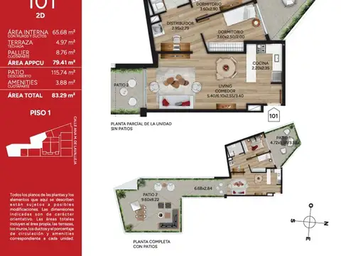 Venta Apartamento 2 Dorm Con Patio Rosso Marzo2028