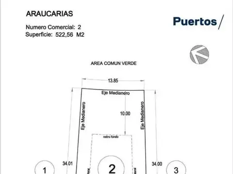 Terreno en Venta 34  mts Fondo