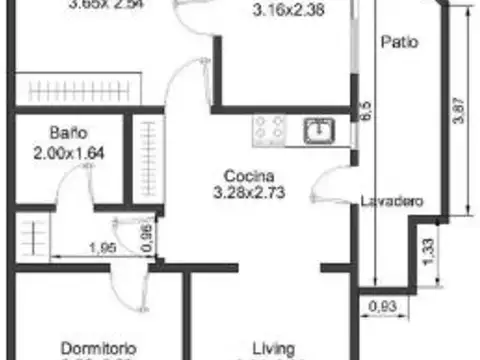 Depto Tipo Casa en Venta de 3 ambientes