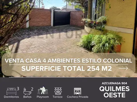 VENTA CASA QUILMES OESTE ¡OPORTUNIDAD!