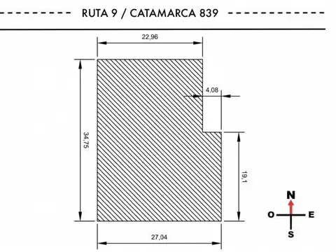 Terreno en Venta 22  mts Frente