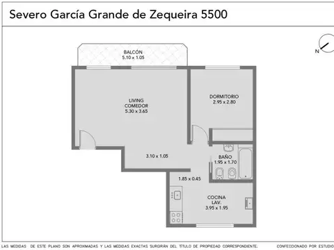 Departamento 2 ambientes con 1 baño