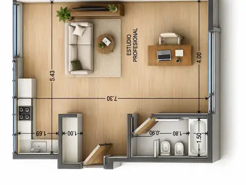 Departamento en Venta de Monoambiente