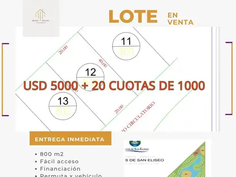 Terreno en Venta en Lagos de San Eliseo, USD 5.000