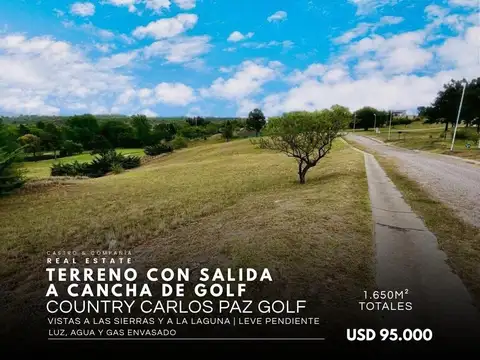 Venta Lote Premium Con Salida A La Cancha De Golf (L8,Mza8) De 1650 Mts En Country Carlos Paz Golf