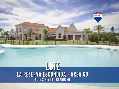 VENTA - LOTE EN LA RESERVA ESCONDIDA -AREA 60