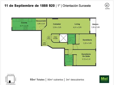 11 De Septiembre De 1888 900, Piso 1