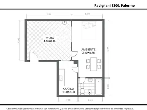 Departamento en Venta de Monoambiente