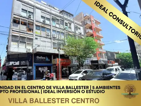 Departamento 5 ambientes apto profesional en pleno centro de Villa Ballester