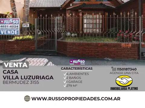 Casa en Venta en Villa Luzuriaga, Partido de La Matanza