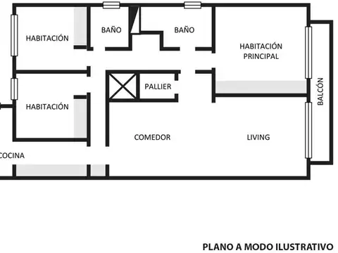 Departamento 5 ambientes con 2 baños