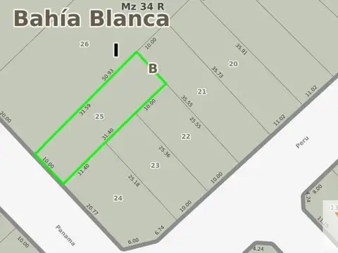 Terreno en Venta 32  mts Fondo