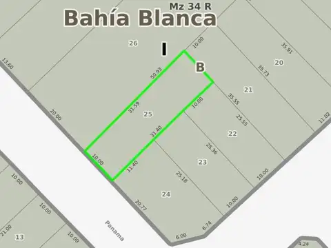 Terreno en Venta 32  mts Fondo